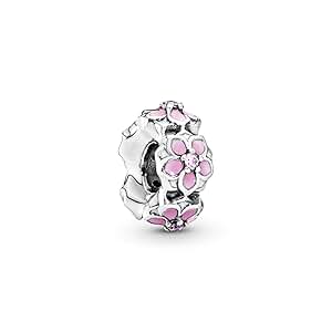 PANDORA Magnolia Bloom Spacer Charm, Sterling Silver, Pale